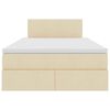 vidaXL Opbergbed met LED met matras met LED Cr&egrave;me 120 x 200 cm Stof