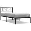 vidaXL Bedframe met hoofdbord metaal zwart 107x203 cm