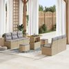 vidaXL Tuinbankenset met kussen 9 pcs Beige poly rattan