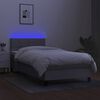 vidaXL Boxspring met matras en LED stof lichtgrijs 90x200 cm
