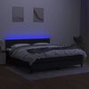 vidaXL Boxspring met matras en LED stof zwart 160x200 cm