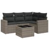 vidaXL 5-delige Loungeset met kussens poly rattan grijs
