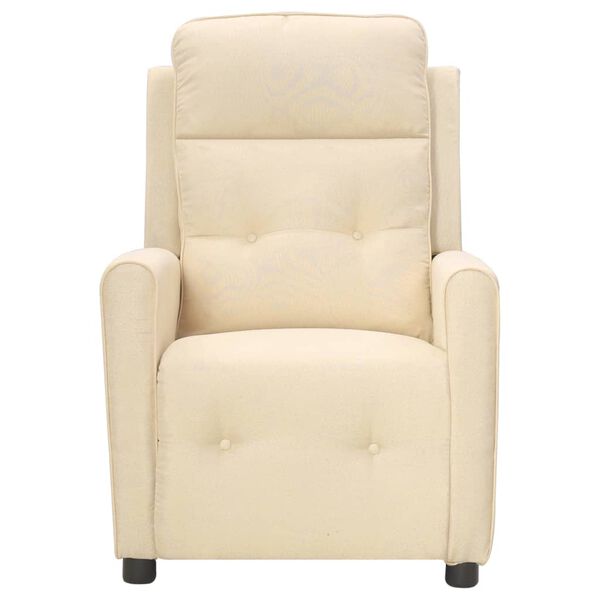 vidaXL Massagestoel elektrisch stof crèmekleurig