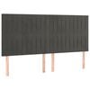 vidaXL Hoofdbord donkergrijs 200x5x118/128 cm Fluweel