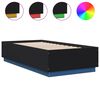 vidaXL Bedframe met LED-verlichting bewerkt hout zwart 75x190 cm