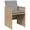 vidaXL 13-delige Tuinset met kussens poly rattan gemengd beige