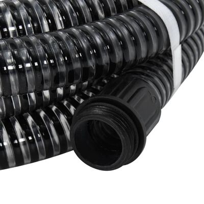 vidaXL Zuigslang met messing koppelingen 1,1'' 10 m PVC zwart