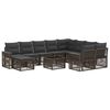 vidaXL Tuinbankenset 11 st Grijs poly rattan