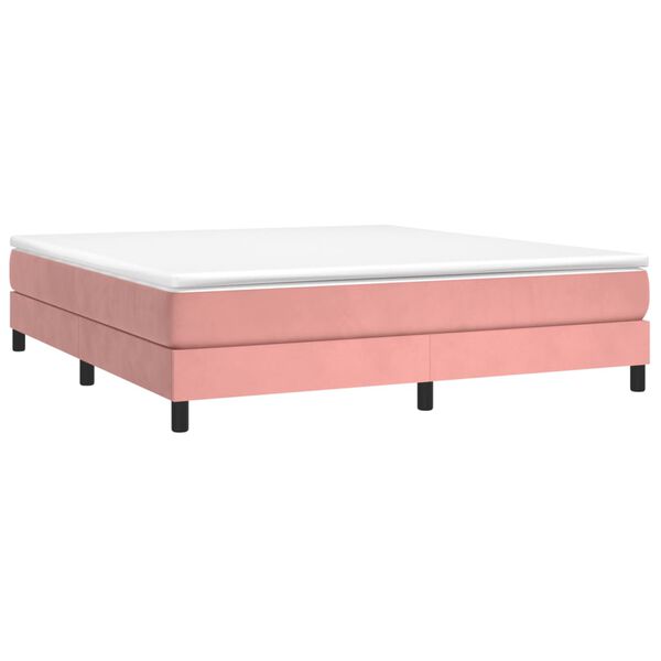 vidaXL Boxspring bed fluweel roze 180x200 cm