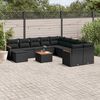 vidaXL 12-delige Loungeset met kussens poly rattan zwart