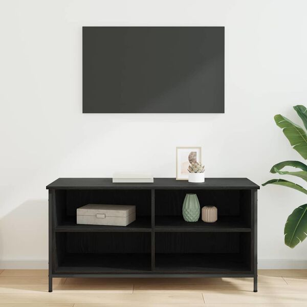 vidaXL TV-kast Zwart Eiken 100 x 40 x 50 cm Bewerkt hout