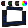 vidaXL Tv-meubelset Wandgemonteerd 6 pcs Zwart eiken Bewerkt hout