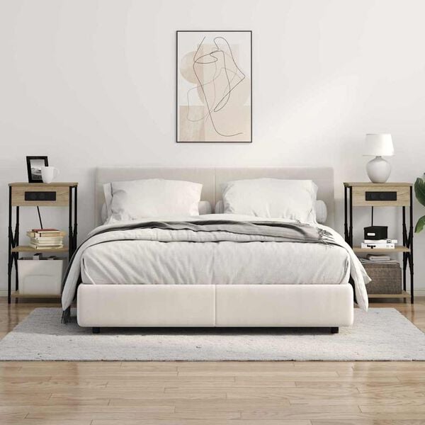 vidaXL Nachtkastje met plank Sonoma Eiken 41 x 31 x 76 cm Bewerkt hout