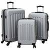 vidaXL Koffer met slot 3 st Zilver 50 x 31 x 78 cm ABS Kunststof