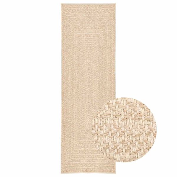 vidaXL Vloerkleed ZIZUR beige binnen en buiten 80x250 cm jute look
