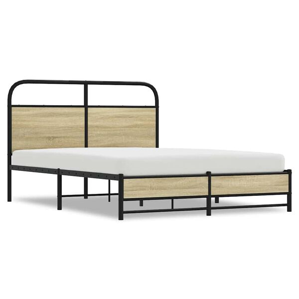 vidaXL Bedframe zonder matras bewerkt hout sonoma eikenkleur 120x200cm