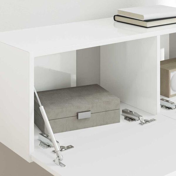 vidaXL TV Wandkast 2 pcs Glanzend Wit 98 x 31 x 29,5 cm Bewerkt hout