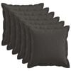 vidaXL Kussensloop 6 st HOUTEN Donkergrijs 30 x 30 cm Faux Linnen