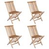 vidaXL Opvouwbare Tuinstoel 4 pcs Naturel Massief Teakhout