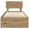 vidaXL Bedframe Ambachtelijk eiken 90 x 200 cm Massief grenenhout
