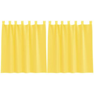 vidaXL Gordijnen voile met lussen 2 st 140x140 cm geel