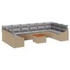 vidaXL Tuinbankenset 11 st Beige poly rattan