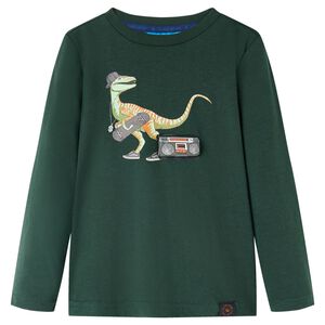 vidaXL Kindershirt met lange mouwen 92 donkergroen