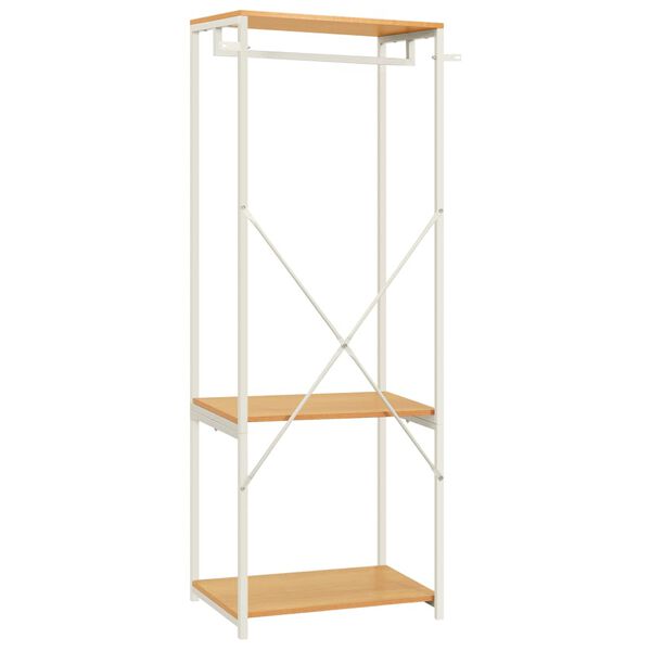 vidaXL Kledingkast 60x40x167 cm metaal spaanplaat wit en eikenkleurig