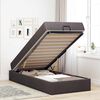 vidaXL Bedframe met matras met matras 2 pcs Tan Stof