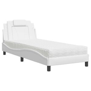 vidaXL Bed "Viana" met matras kunstleer wit 90x190 cm