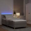 vidaXL LED Box Spring Bed met matras met LED Taupe 90 x 200 cm Stof