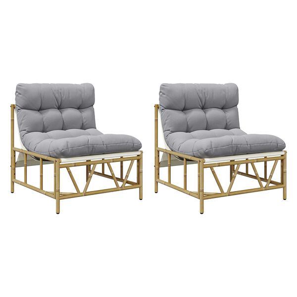 vidaXL Tuinstoel 2 pcs Lichtgrijs 75 x 75 x 71 cm Staal