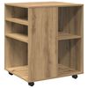 vidaXL Rolkast 60x53x72 cm bewerkt hout artisanaal eikenkleurig