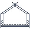 vidaXL Kinderbedframe massief grenenhout grijs 80x160 cm