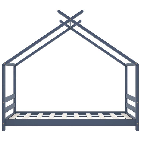 vidaXL Kinderbedframe massief grenenhout grijs 80x160 cm
