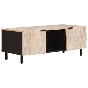 vidaXL Salontafel Wit 100 x 54 x 40 cm Massief Mango Hout