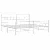 vidaXL Bedframe met hoofd- en voeteneinde metaal wit 193x203 cm