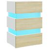 326846 vidaXL Nachtkastje LED 45x35x67 cm bewerkt hout wit