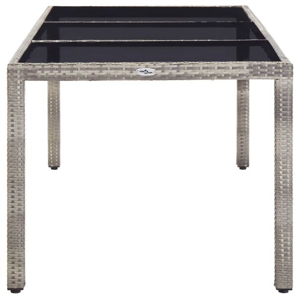 vidaXL Tuintafel 190x90x75 cm poly rattan grijs