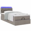 vidaXL Ottoman bed met matras en LED's 90x190cm stof taupe