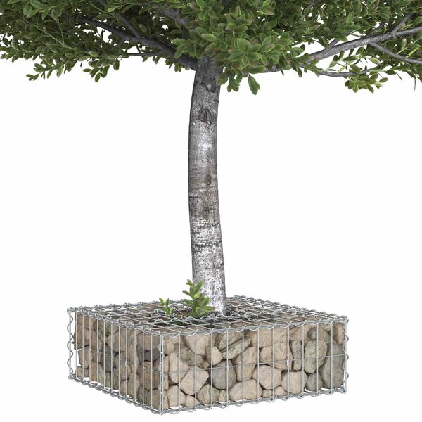 vidaXL Gabion Verhoogd Bed Zilver 60 x 60 x 20 cm Gegalvaniseerd staal