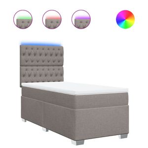 vidaXL Boxspring met matras stof taupe 80x200 cm
