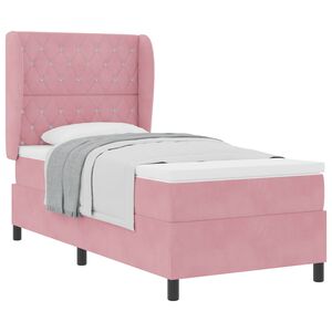 vidaXL Boxspringbed met matras Roze 190 x 90 cm Polyester