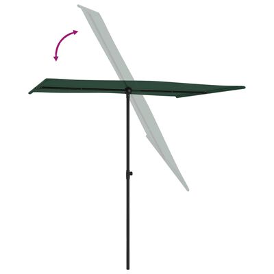 vidaXL Parasol met aluminium paal 2x1,5 m groen