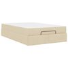 vidaXL Bedframe met matras met matras 2 pcs Cr&egrave;me Stof