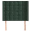 vidaXL Hoofdbord met randen 103x16x118/128 cm fluweel donkergroen