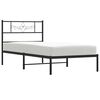 vidaXL Bedframe met hoofdbord metaal zwart 107x203 cm
