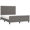 vidaXL Bedframe met hoofdbord kunstleer grijs 140x200 cm