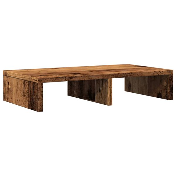 vidaXL Monitorstandaard 50x27x10 cm bewerkt hout oud houtkleurig