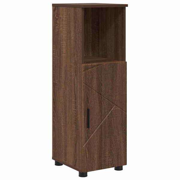 vidaXL Badkamer Kast Bruin Eiken 30 x 35 x 95 cm Bewerkt hout & Metaal